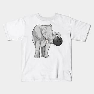 Elephant at Bowling with Bowling ball Kids T-Shirt